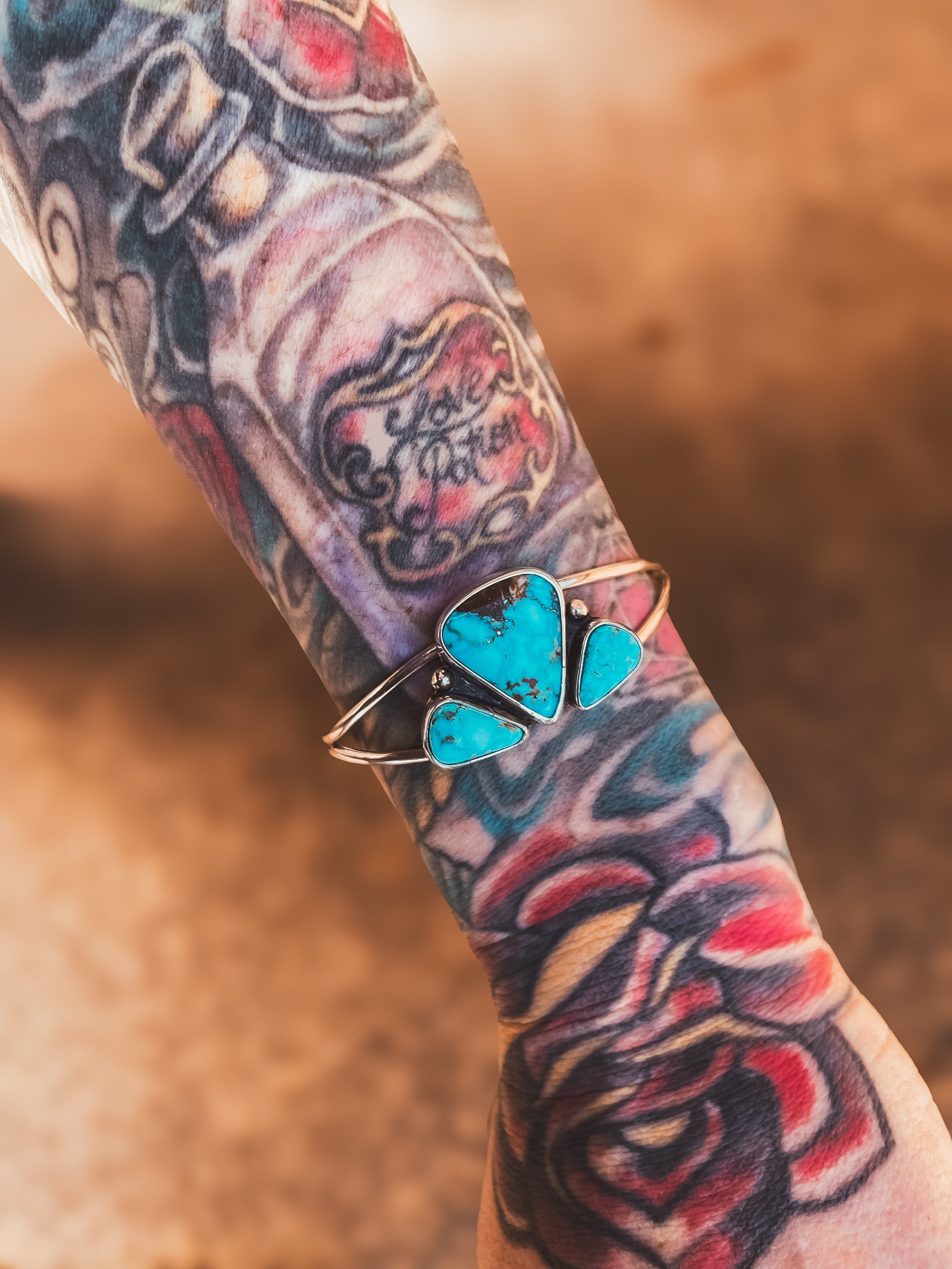 Kingman Turquoise 3-Stone Cuff