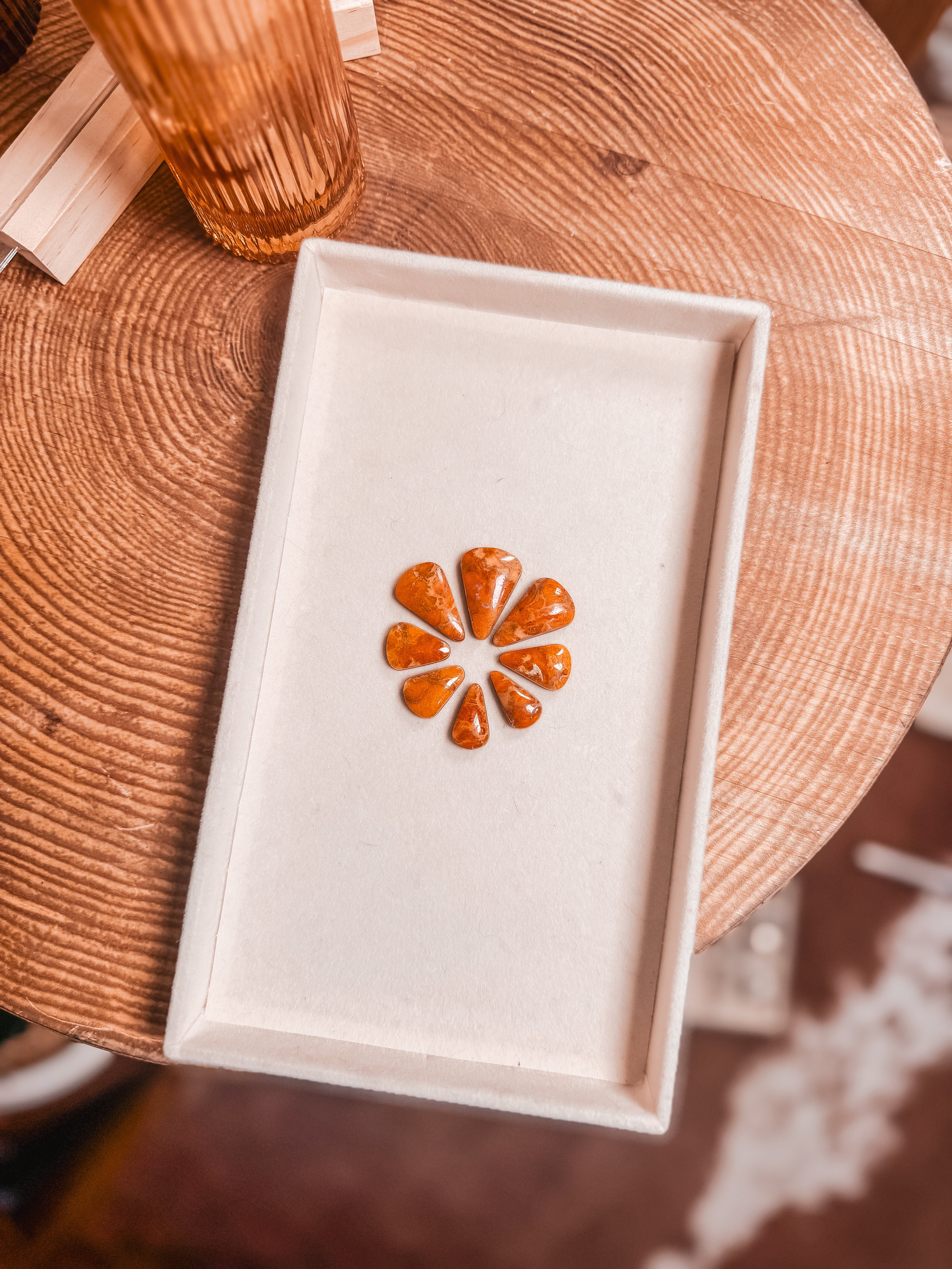 Apple Coral Cabochons