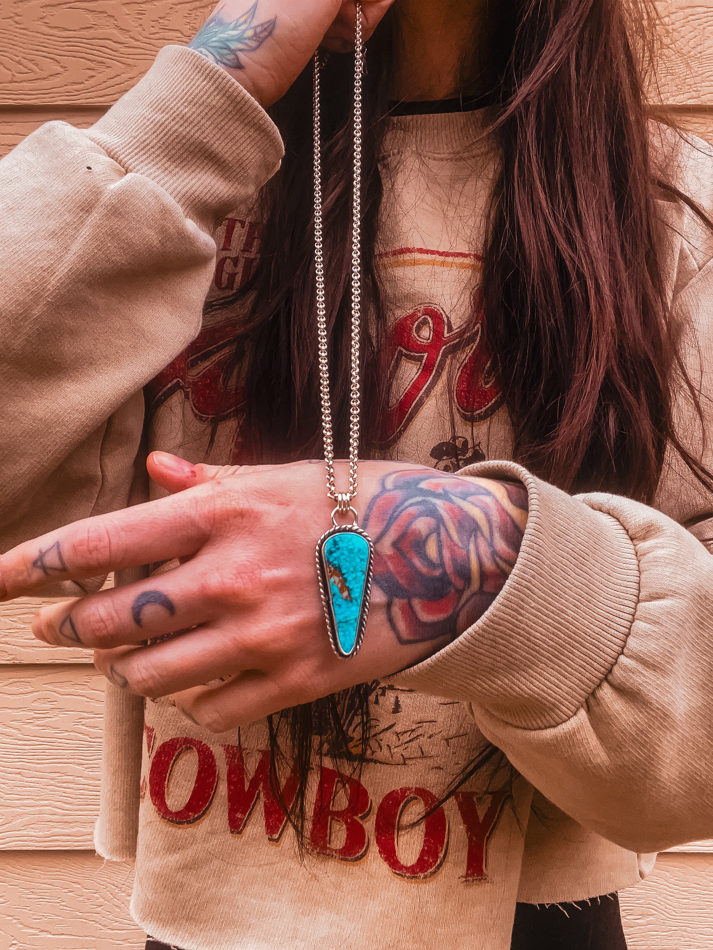 Kingman Waterweb Turquoise Pendant