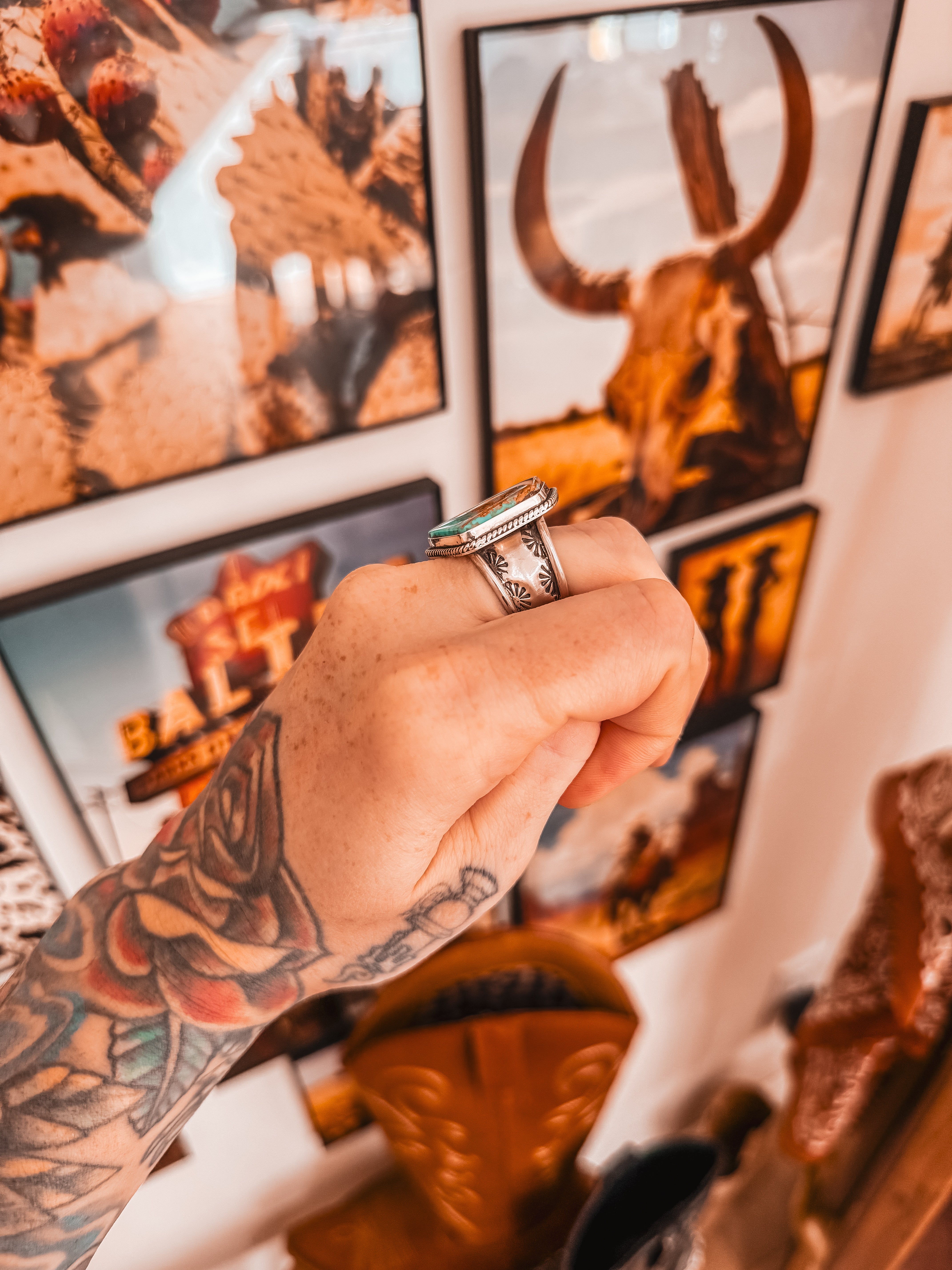 King Manassa Stamped Ring (size 9)