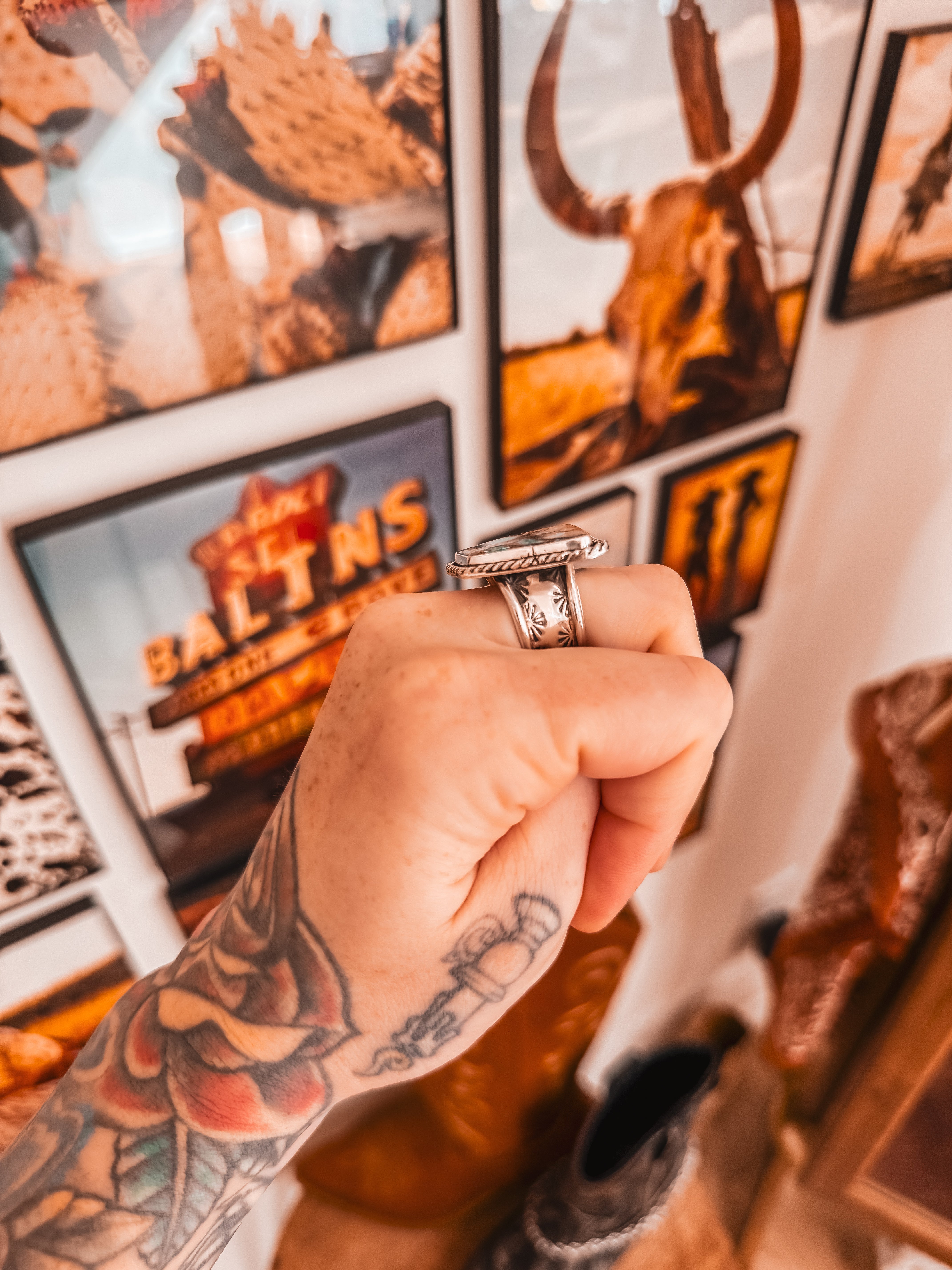 King Manassa Stamped Ring (size 8.5/8.75)