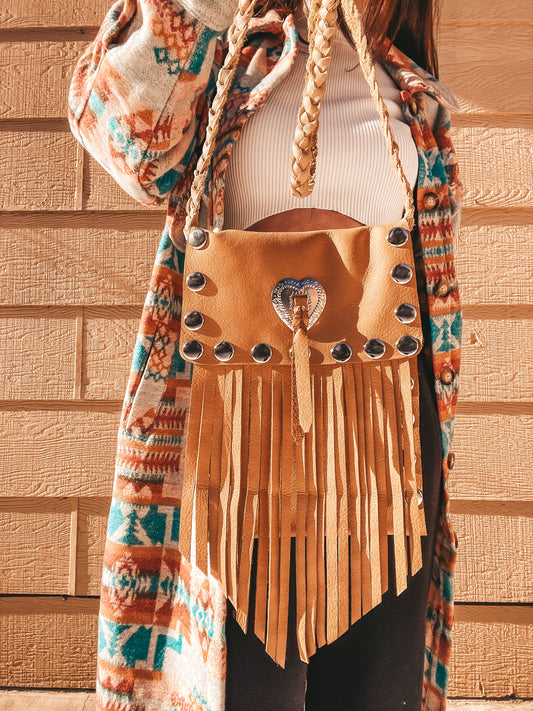 Wild Heart Festival Bag – Soft Tan Leather & Studded Detail