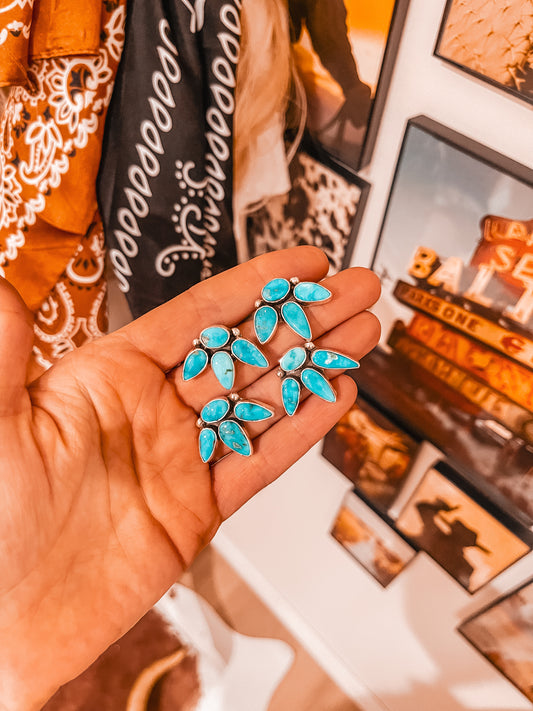 Blue Ridge Turquoise 3-Point Earrings