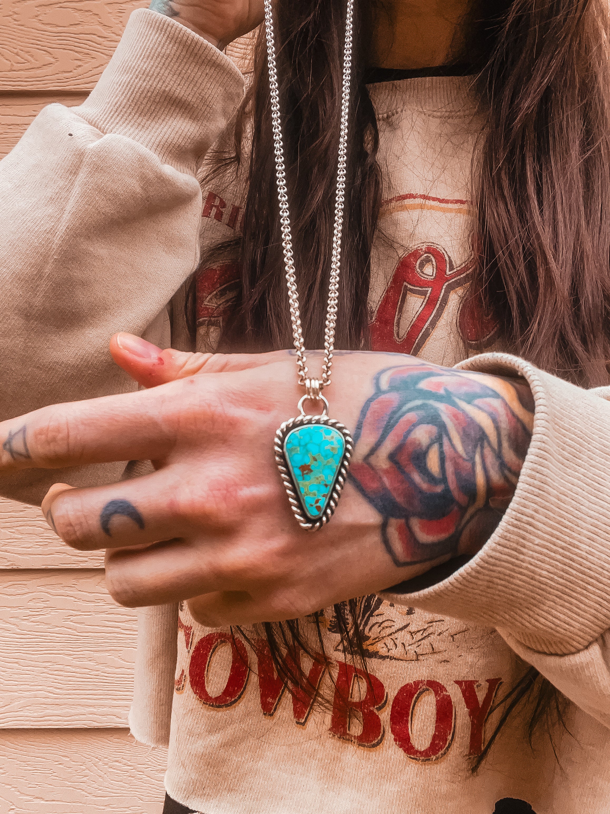 Kingman Waterweb Turquoise Pendant