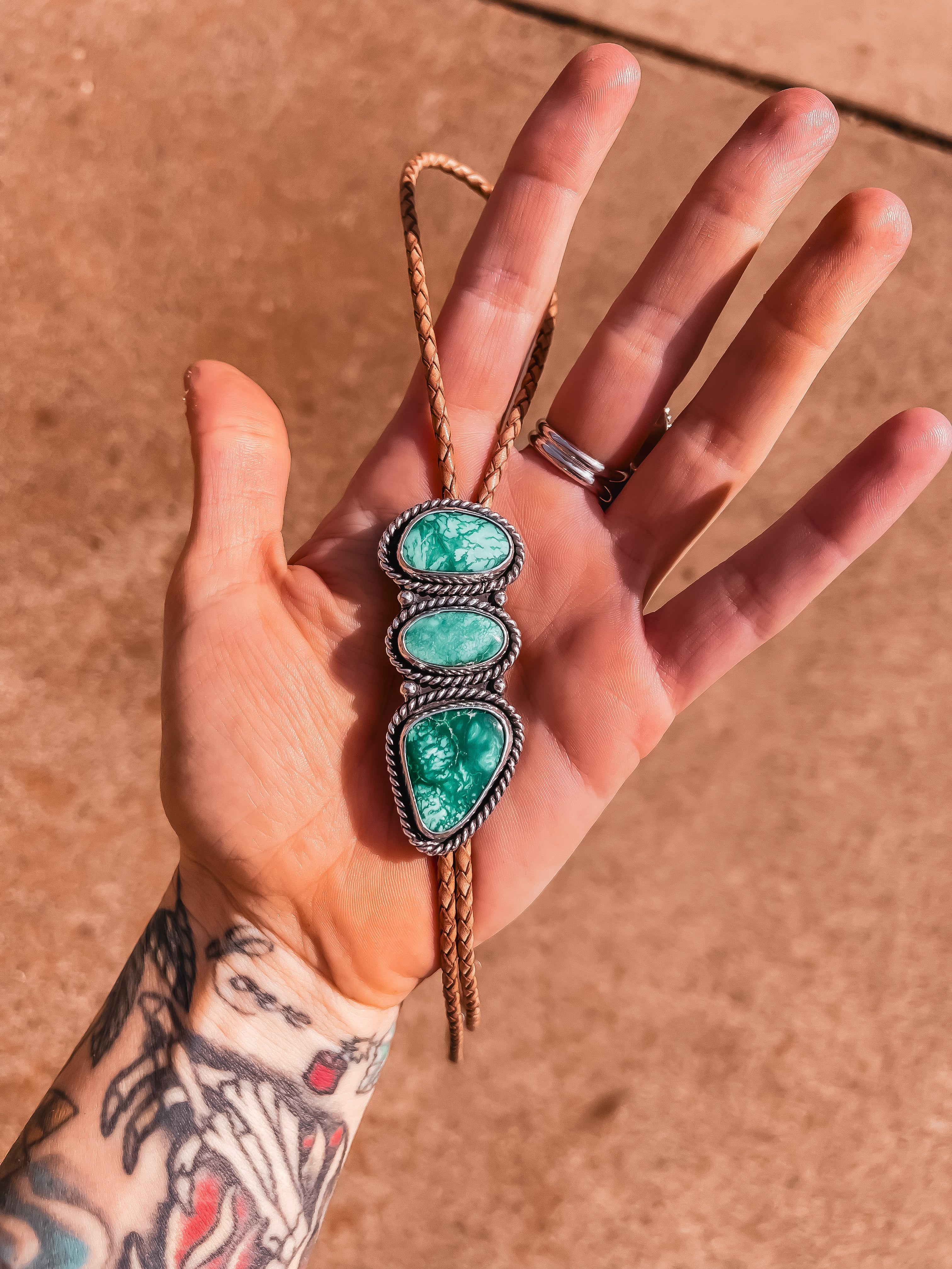 Broken Arrow Variscite Bolo Tie