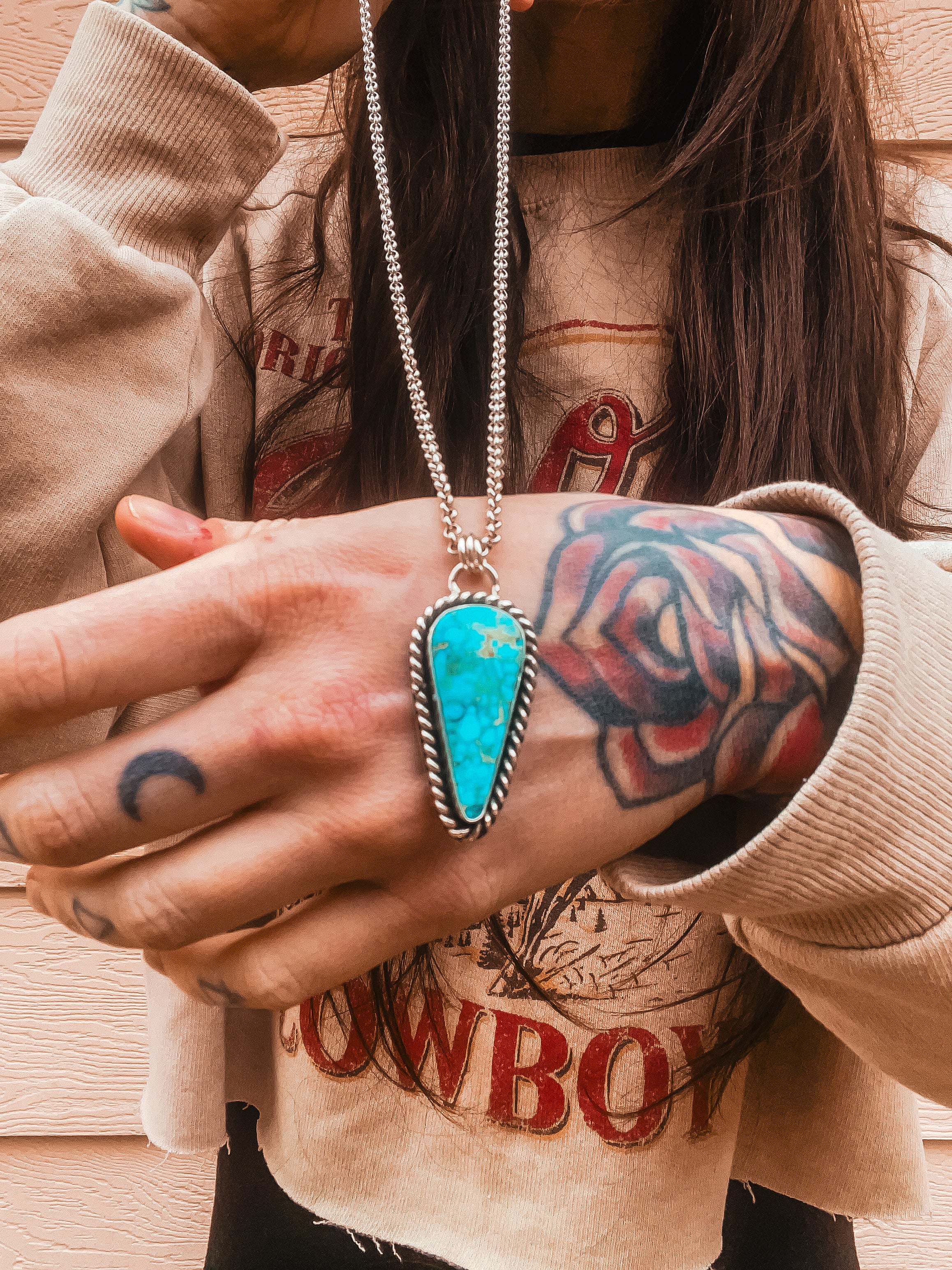 Kingman Waterweb Turquoise Pendant