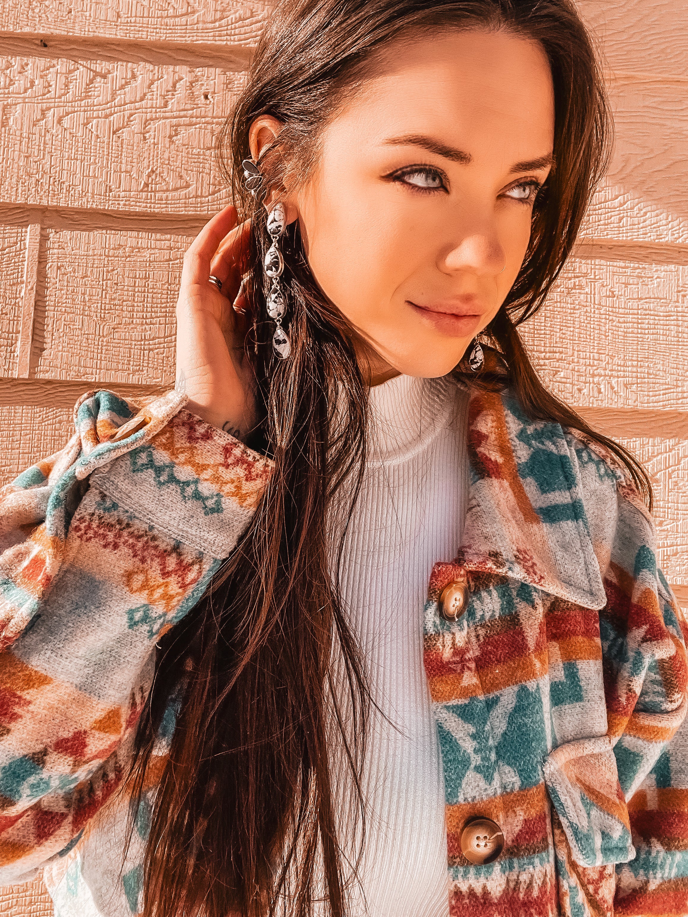 White Buffalo Chandelier Earrings – Timeless Elegance in Motion