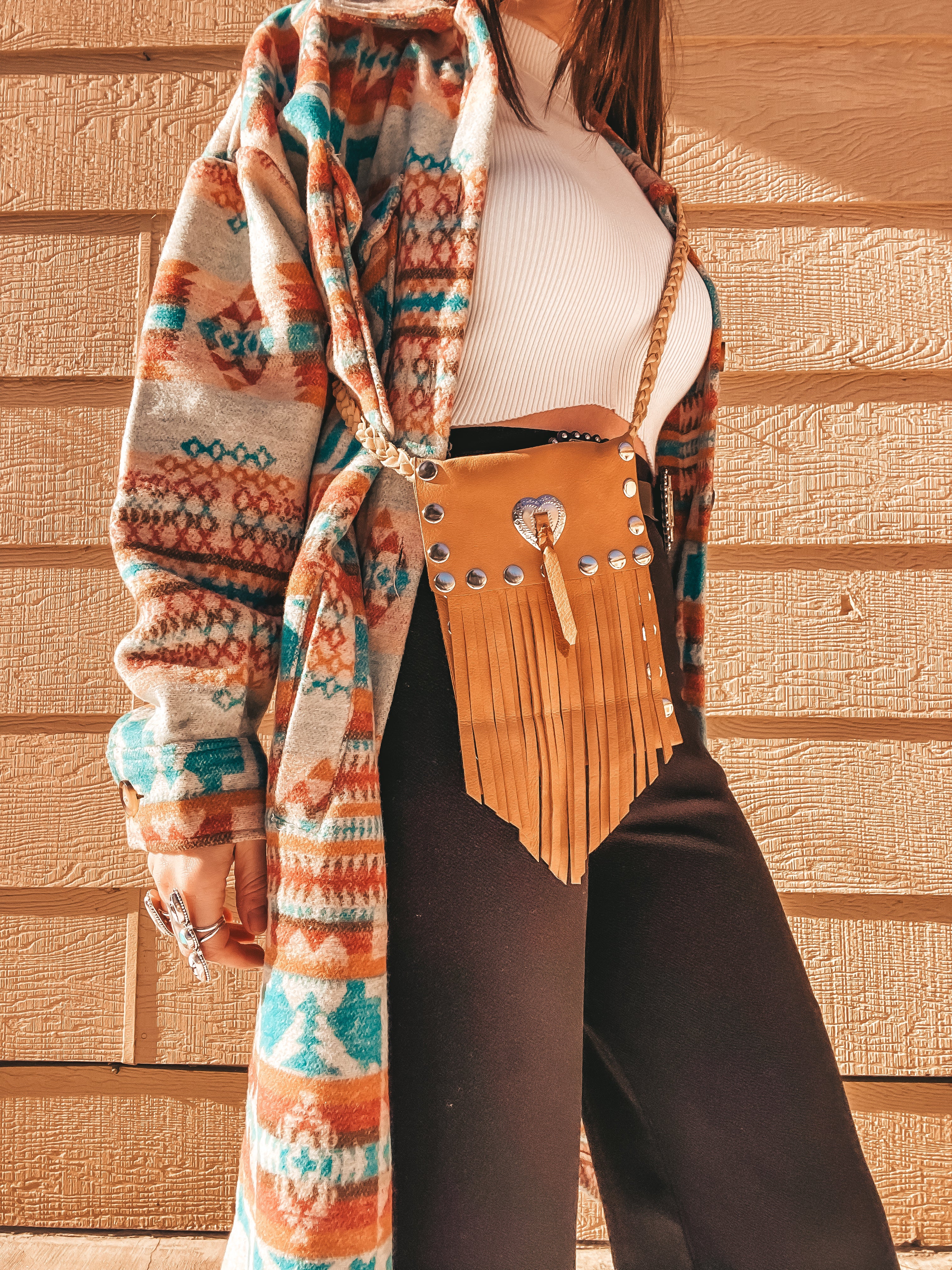 Wild Heart Festival Bag – Soft Tan Leather & Studded Detail