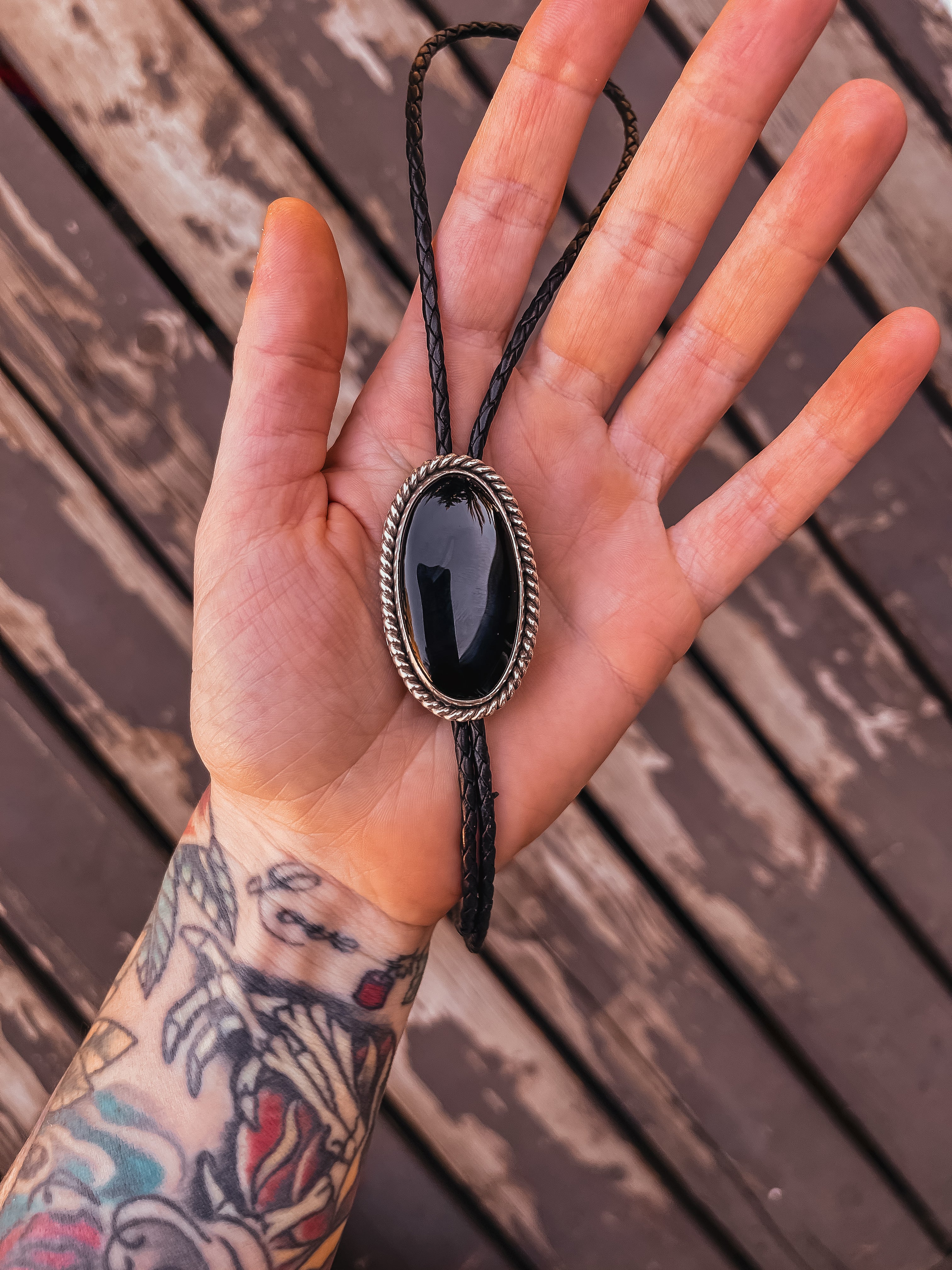 Black Obsidian Bolo in Black