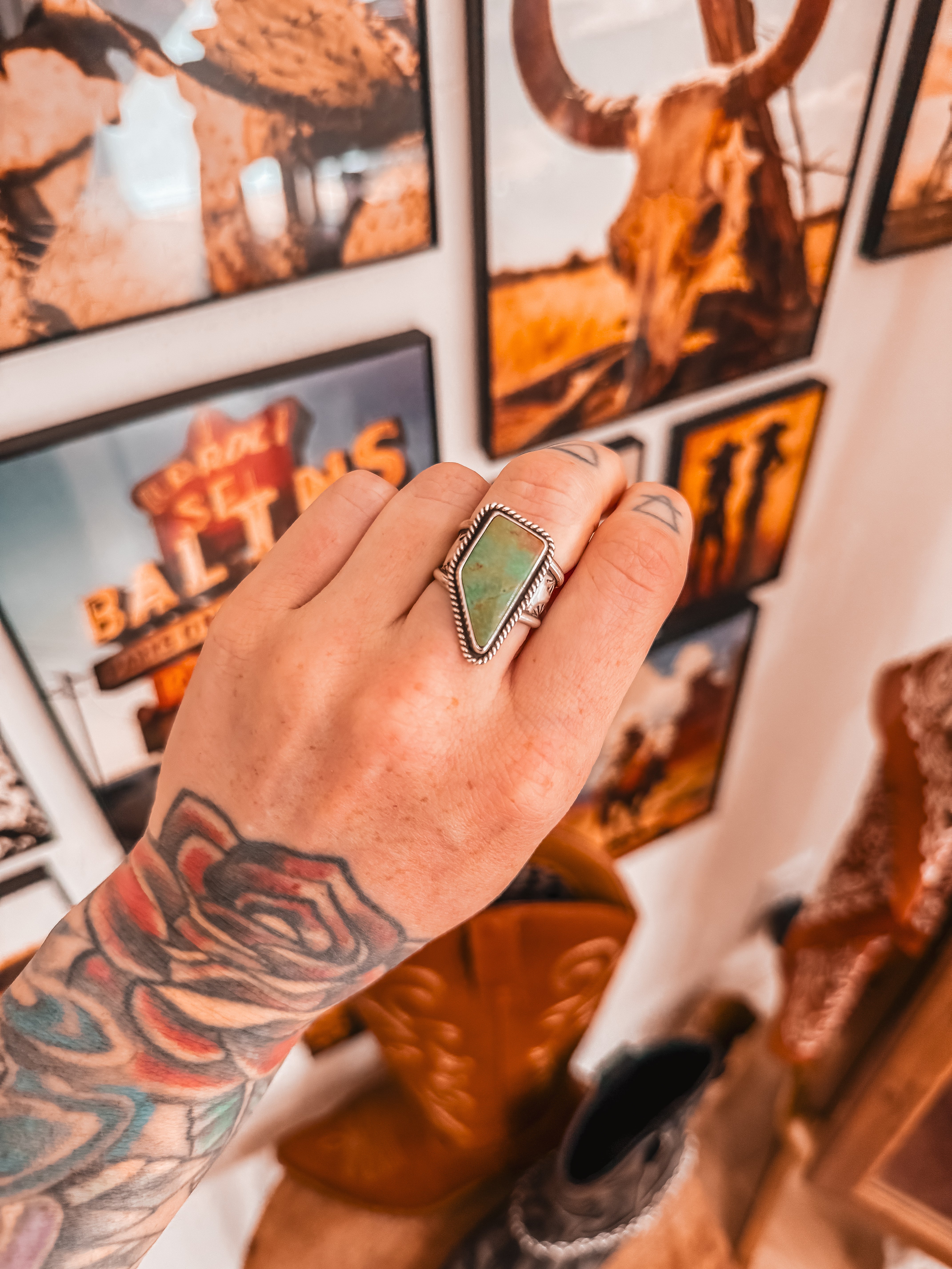 King Manassa Stamped Ring (size 8.5/8.75)