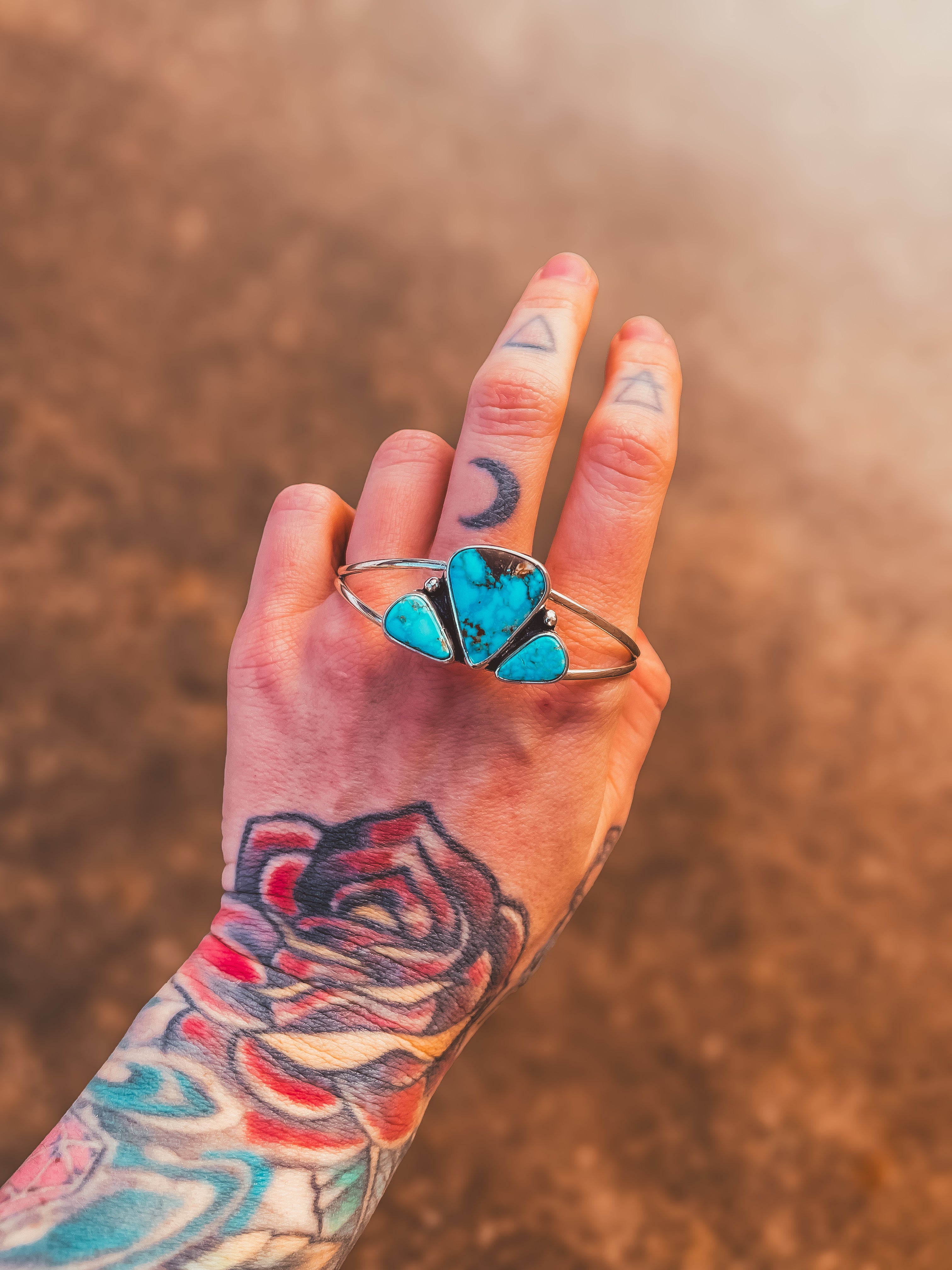Kingman Turquoise 3-Stone Cuff