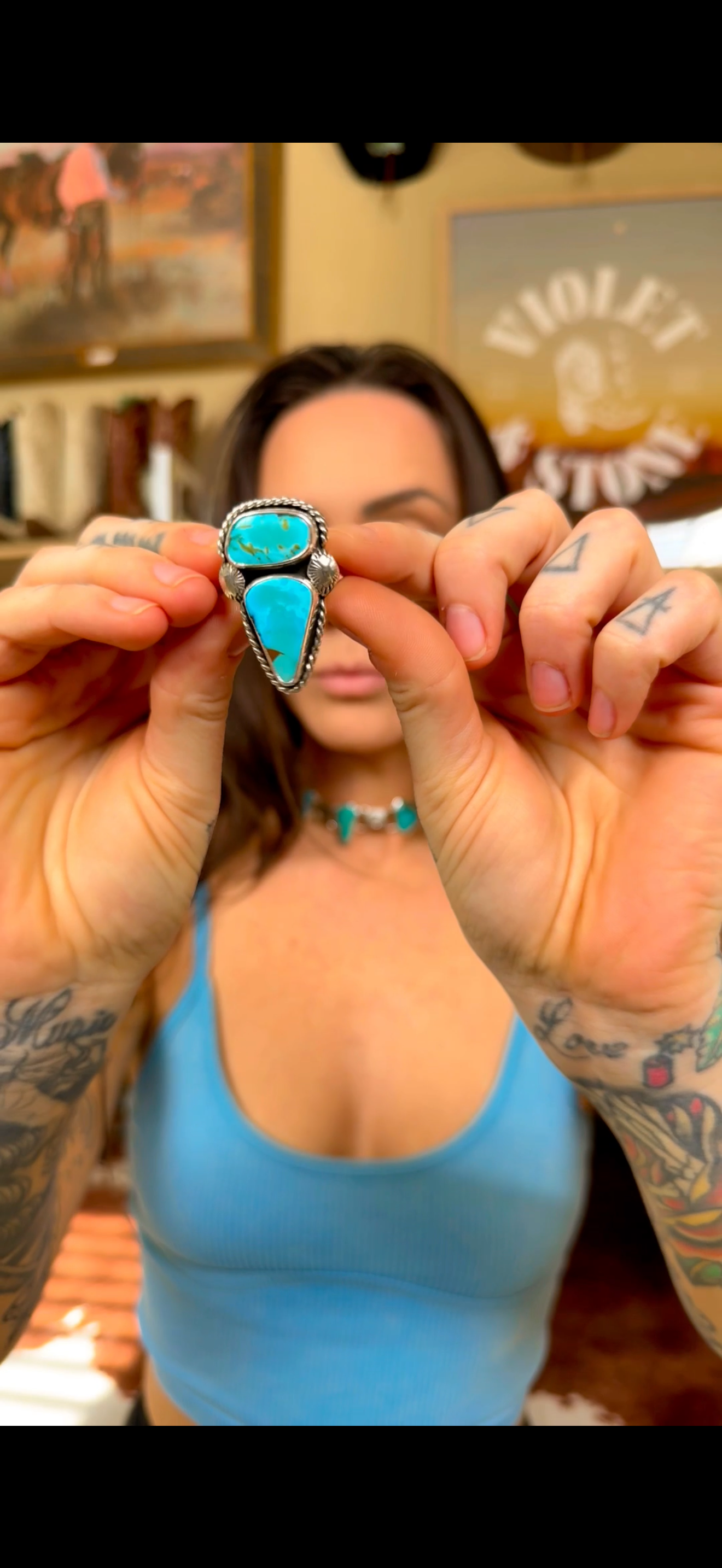 Renegade Ring in Sierra Bella Turquoise (size 8/8.25)