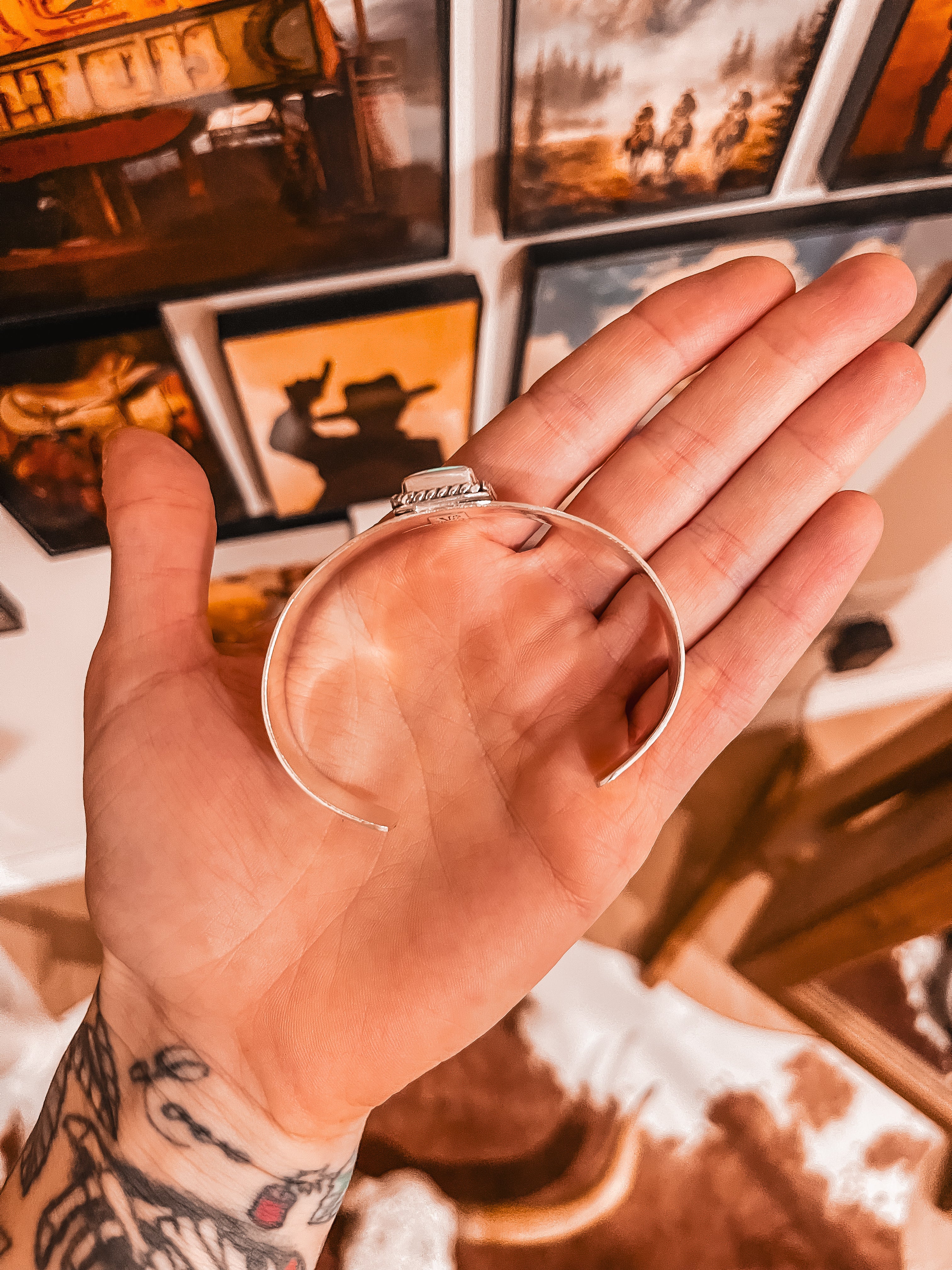Men’s Stamped Cuff with Royston Turquoise