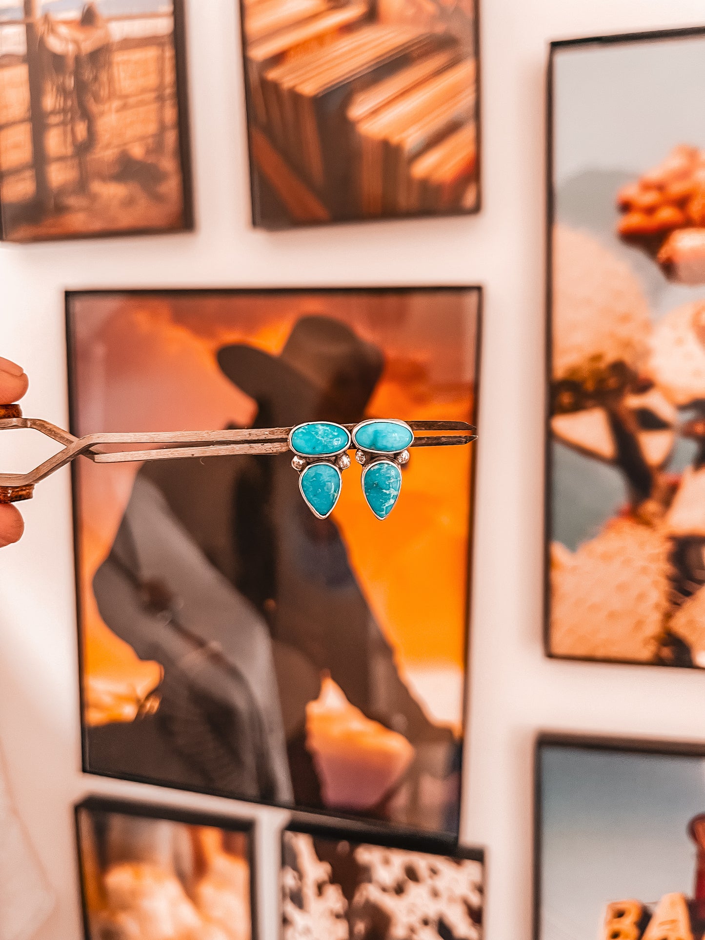 Bluebird Turquoise Fringe [Ear] Jacket Earrings