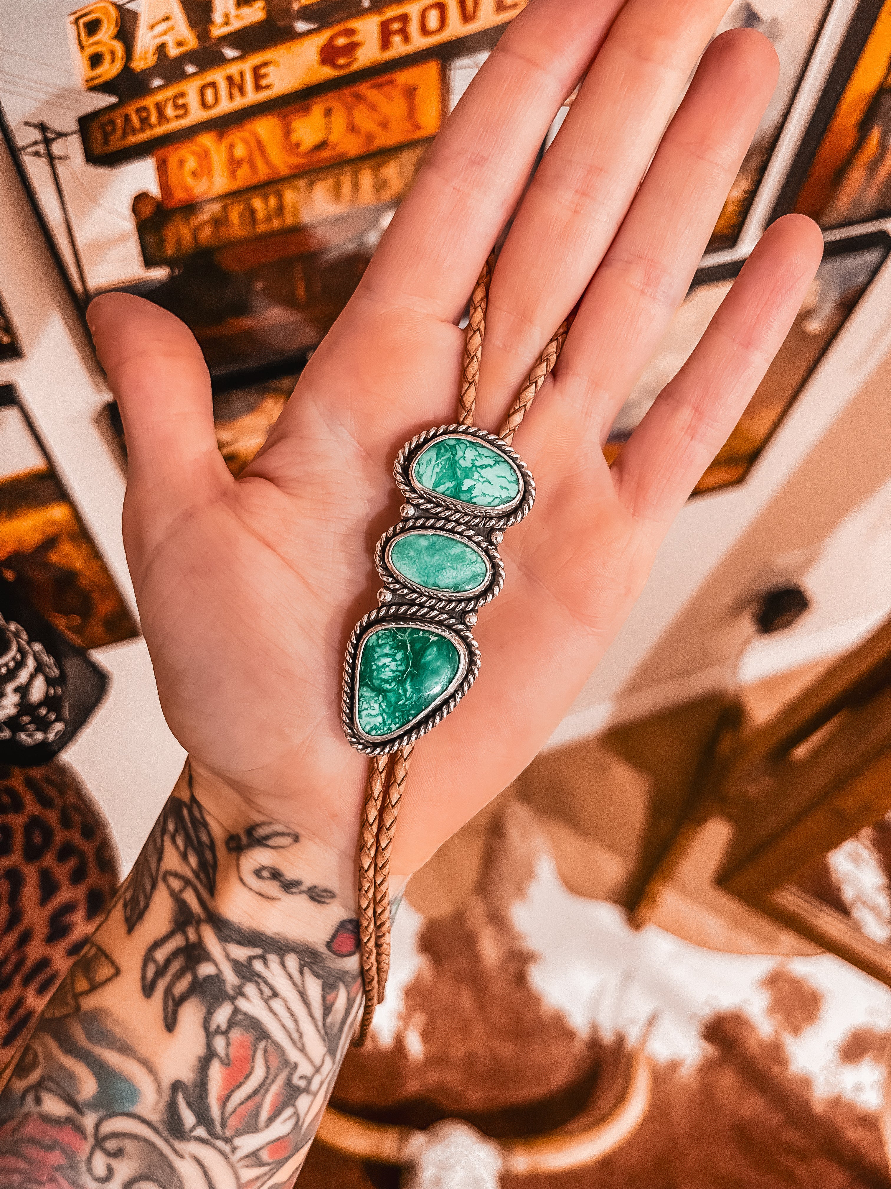 Broken Arrow Variscite Bolo Tie