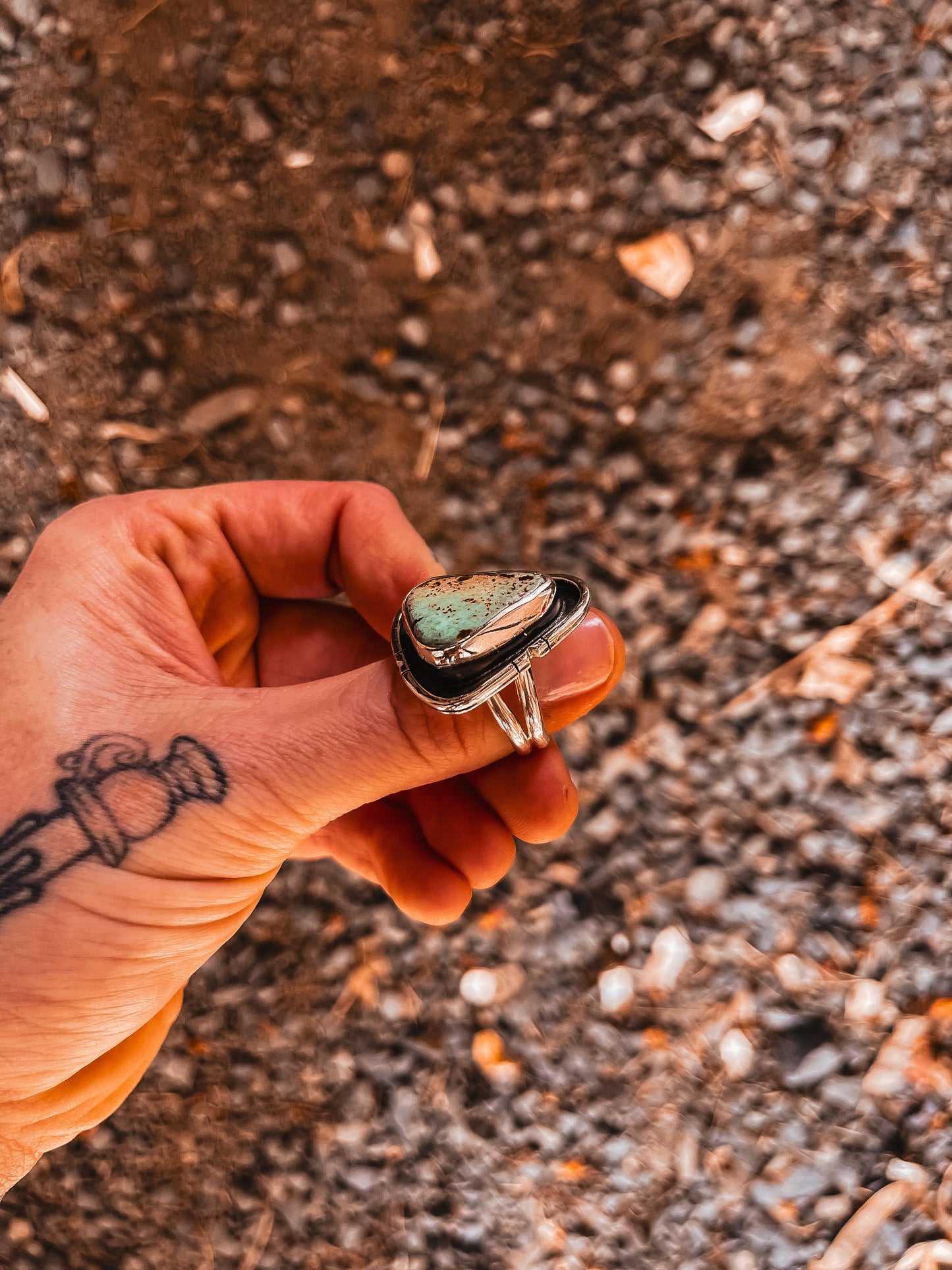 Number 8 Mine Turquoise Ring (size 8.5)