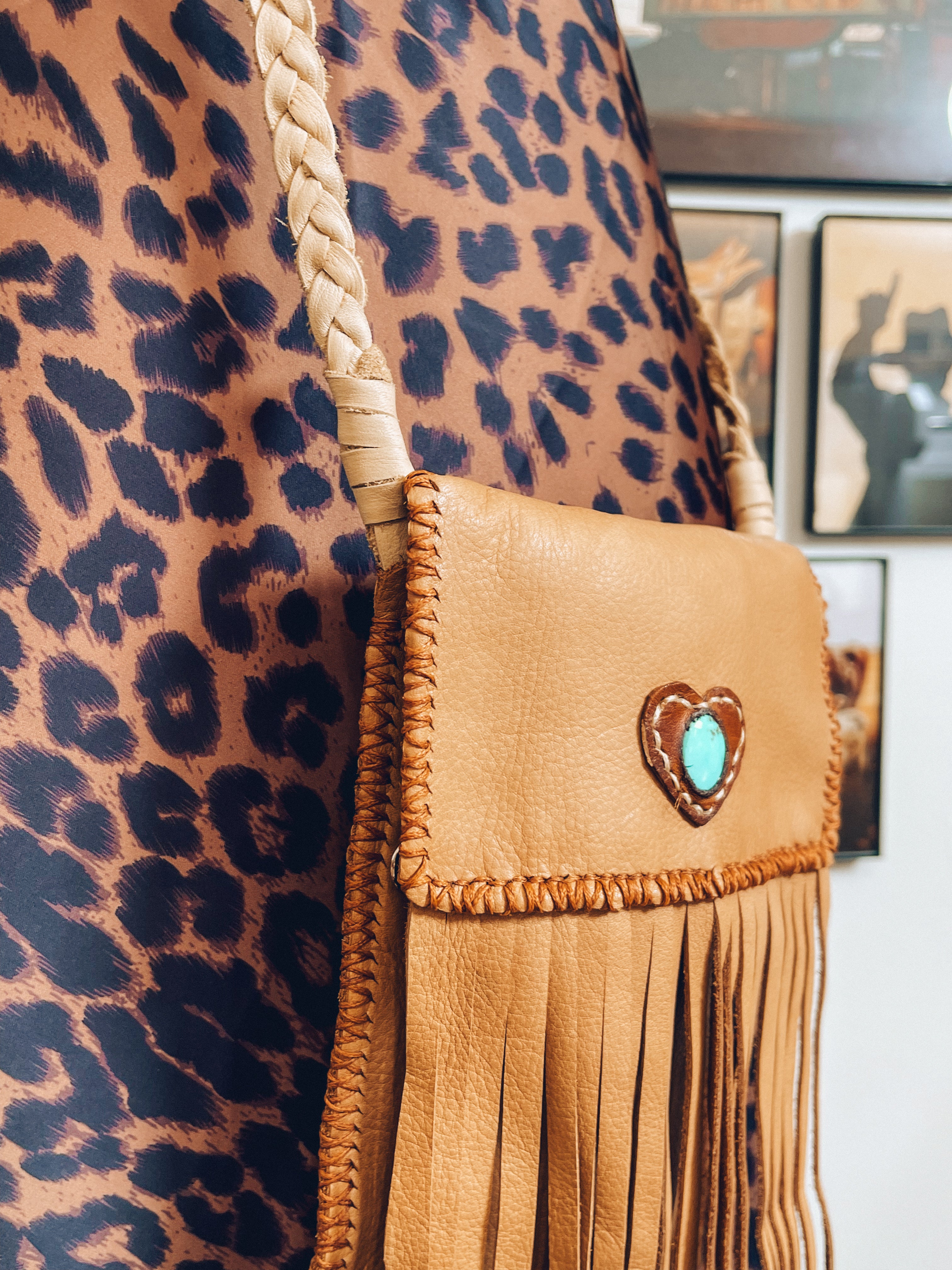 Lovers Festival Bag – Handcrafted Leather & Turquoise Elegance