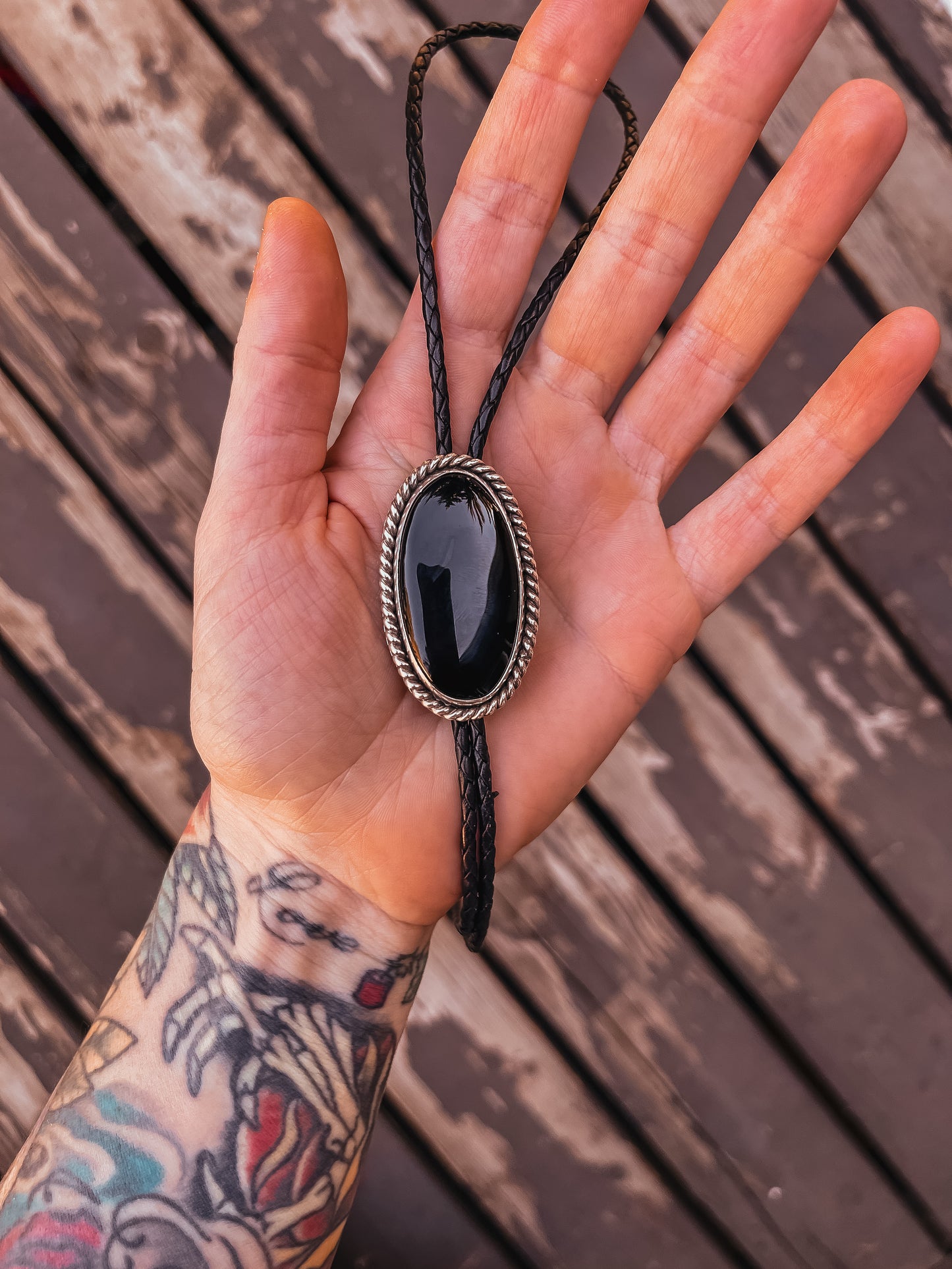 Black Obsidian Bolo in Black