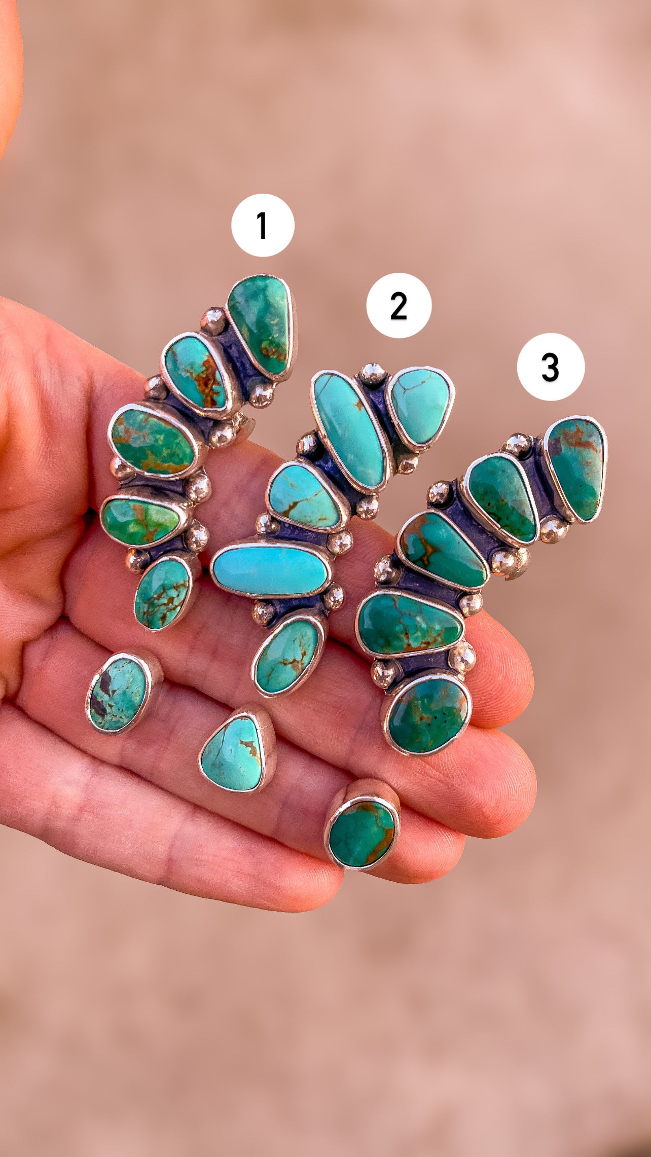 Turquoise Cuff Crawler Statement Earrings